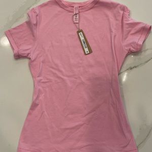 SKIMS COTTON JERSEY T-SHIRT BUBBLE GUM SMALL